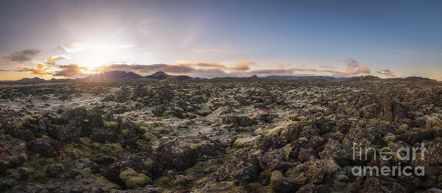 Lava Field Panorama Sunrise Photograph by Michael Ver Sprill