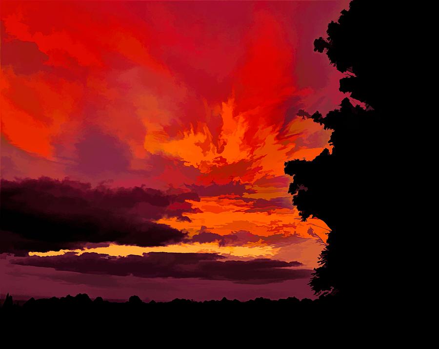Lava Fire Sunrise Digital Art by Heidi Fickinger