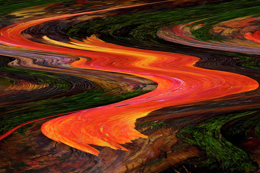 Lava Flow Abstract - Digital Art Photograph by Mitch Spence