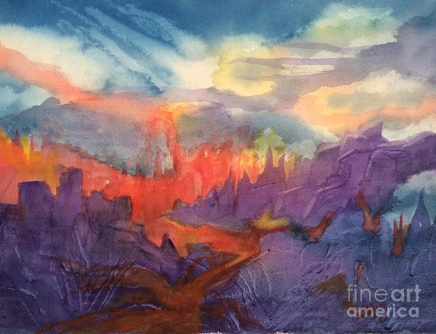 Lava Flow Abstract Painting by Ellen Levinson