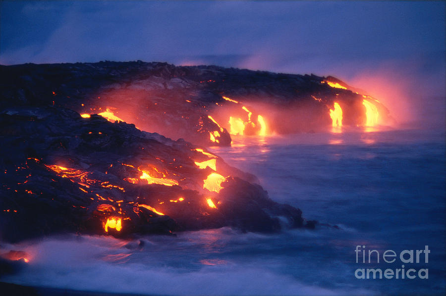 Hawaii Volcanoes National Park Photograph - Lava Flow by Peter French - Printscapes