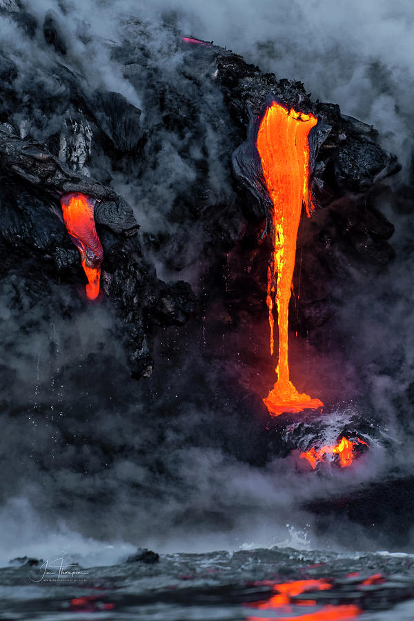 Lava Flowing Into the Ocean 18 Photograph by Jim Thompson