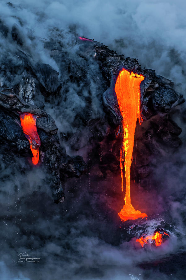 Lava Flowing Into the Ocean 19 Photograph by Jim Thompson