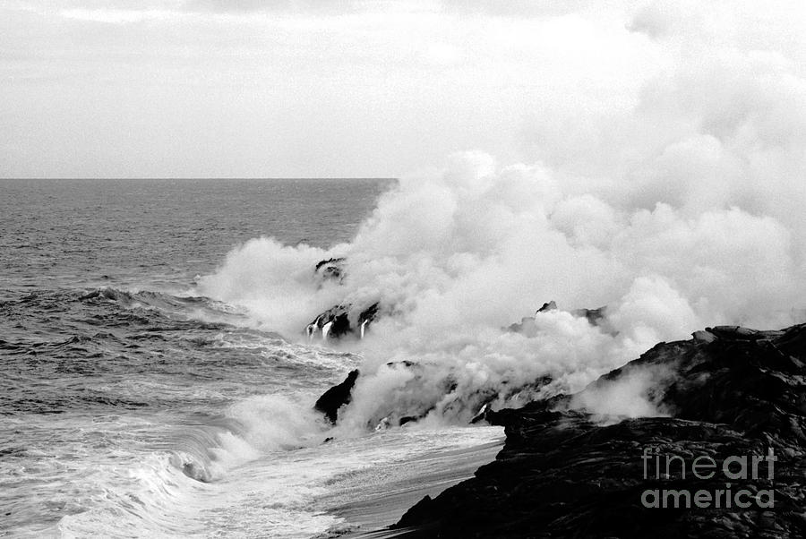 Lava Photograph - Lava flowing to the sea by Susan Chandler Lava Photograph - Lava flowing to the sea by Susan Chandler