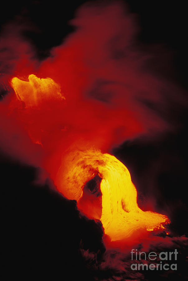 Lava Into The Sea Photograph by Allan Seiden - Printscapes