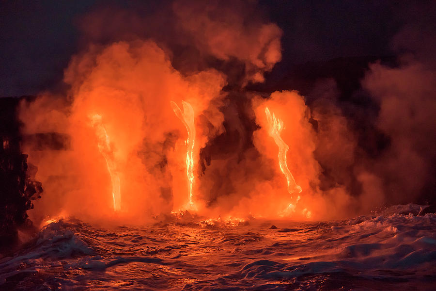 Lava Meets Ocean Photograph by Greg Vaughn - Fine Art America