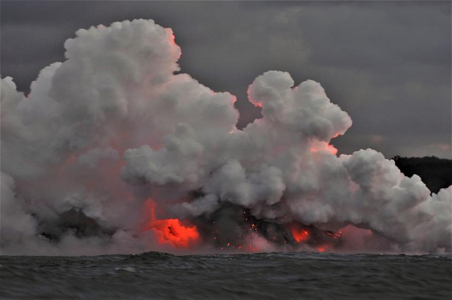 Lava Ocean Entry Photograph by Heidi Fickinger
