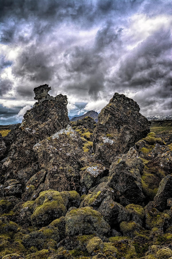 Lava Rock And Clouds Photograph by Tom Singleton