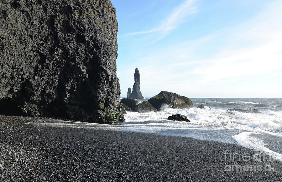 Lava rock on Viks Black Sand Beach in Iceland Photograph by DejaVu Designs