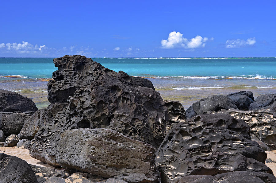 Paradise Photograph - Lava Rocks at Haena Beach by Marie Hicks