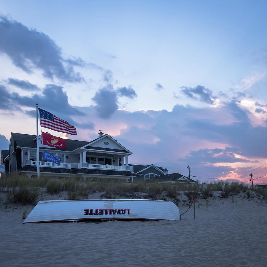 Lavallette NJ Life Guard Boat Square Photograph by Terry DeLuco