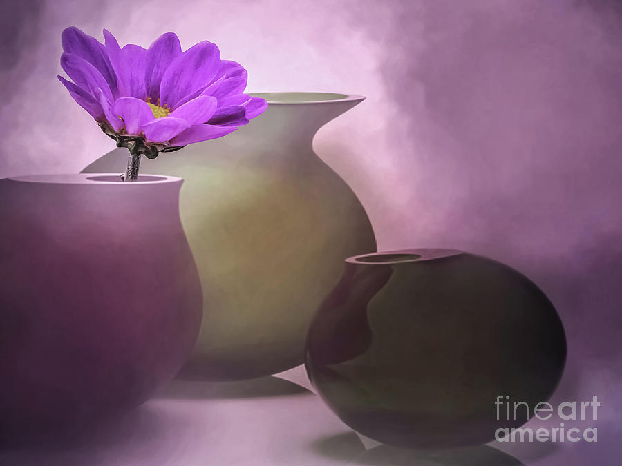 Vase Painting - Lavender Still by KaFra Art