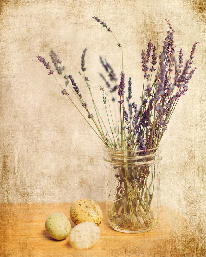 Lavender and Eggs Photograph by Rebecca Cozart