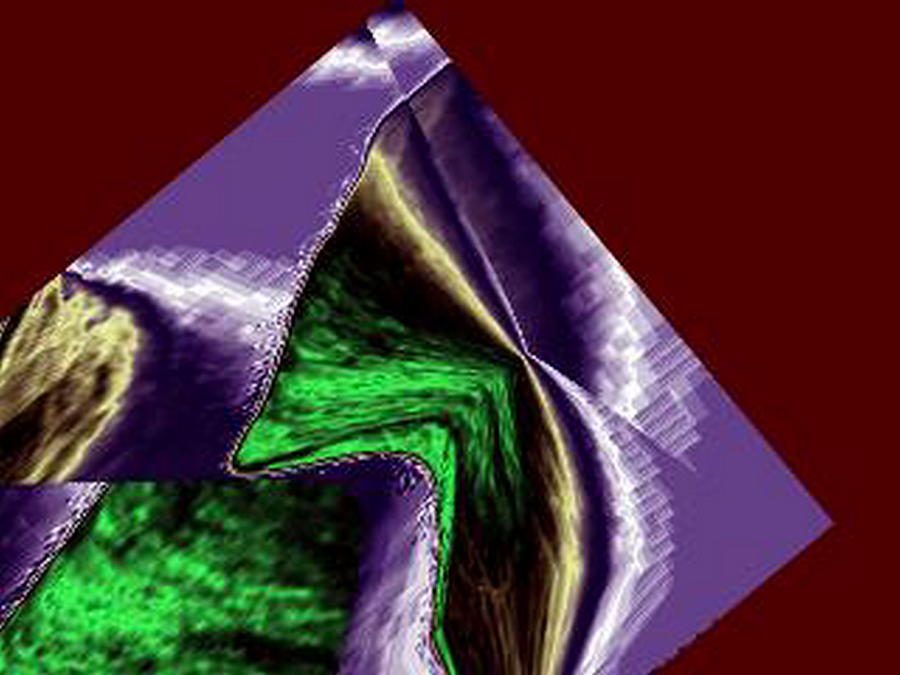 Lavender and Green Fabric Digital Art by Mary Russell