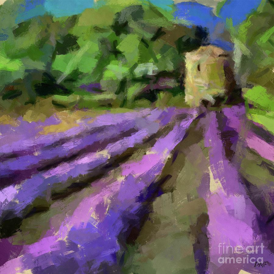 Summer Painting - Lavender and Pigeonnier by Dragica Micki Fortuna