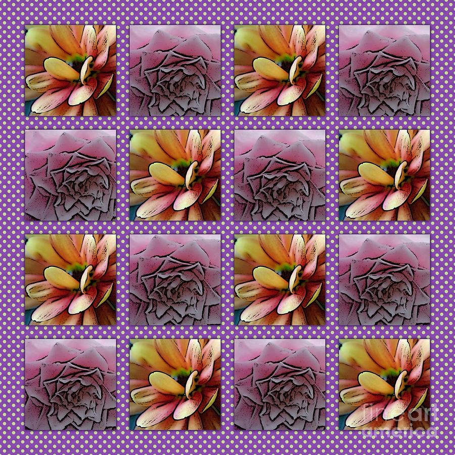 Lavender and Pink Floral Tile Pattern 10 Photograph by Joan-Violet Stretch