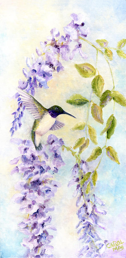 Hummingbird Painting - Lavender Beauty by Art by Carol May Hummingbird Painting - Lavender Beauty by Art by Carol May