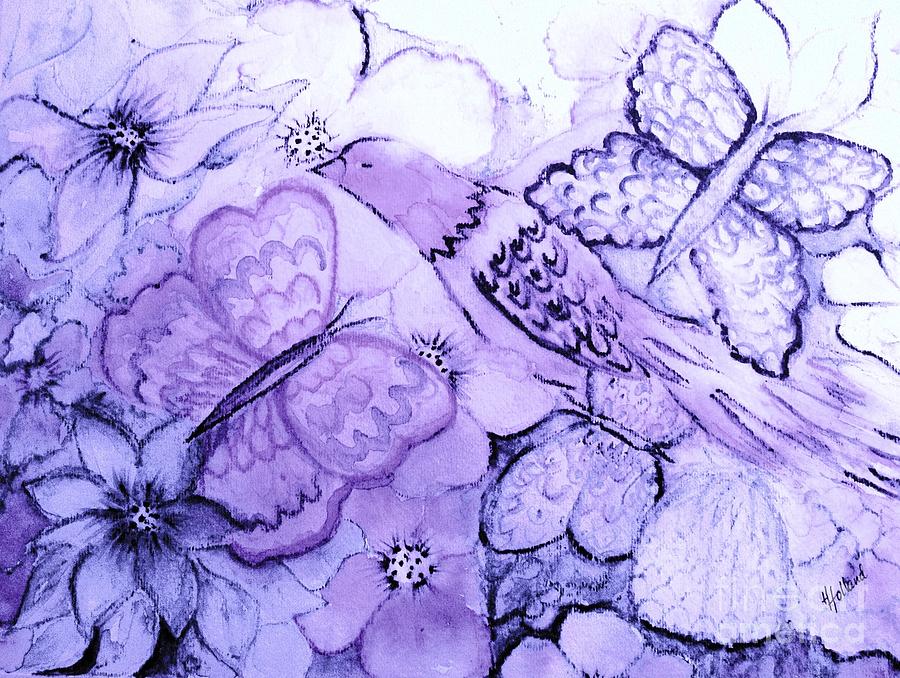 Lavender Fantasy Garden Painting by Hazel Holland