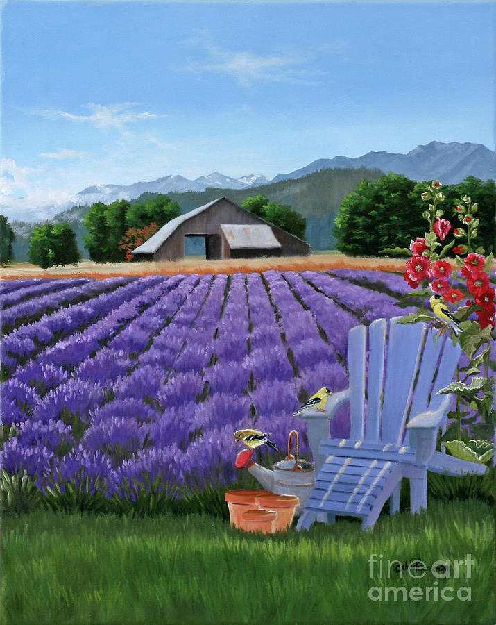 Lavender Farm Painting by Julie Peterson
