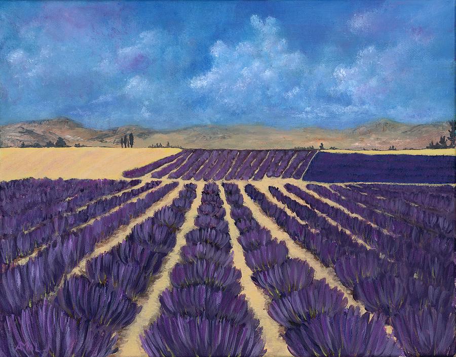 Flower Painting - Lavender Field by Anastasiya Malakhova