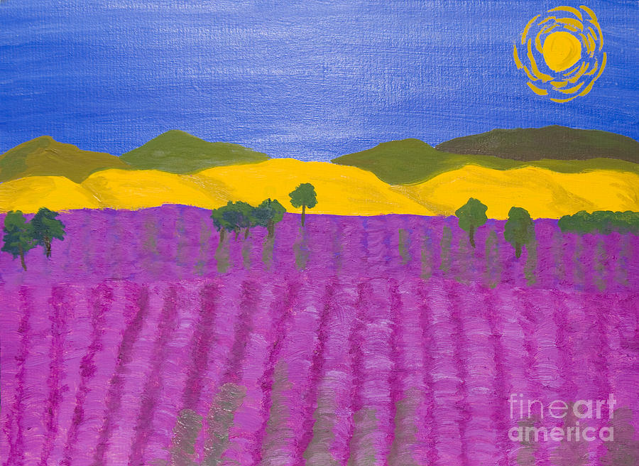 Lavender field Painting by Irina Afonskaya