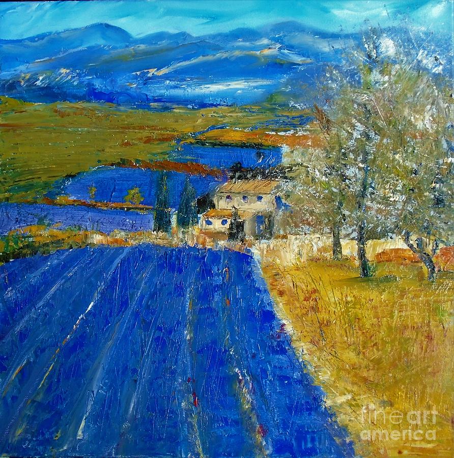 Lavender Fields Painting by Angela Cartner