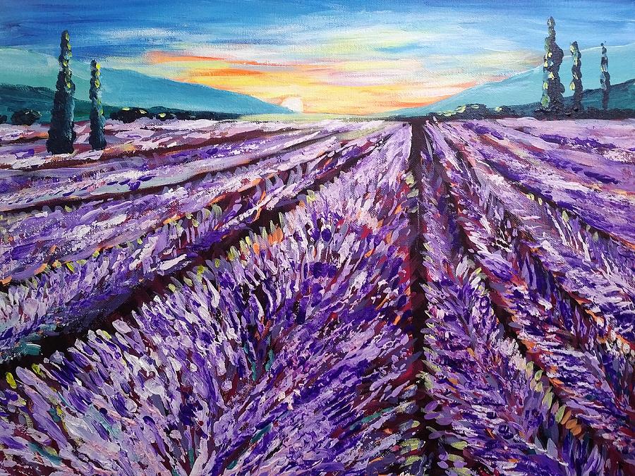 Lavender Fields Painting by Lynne McQueen