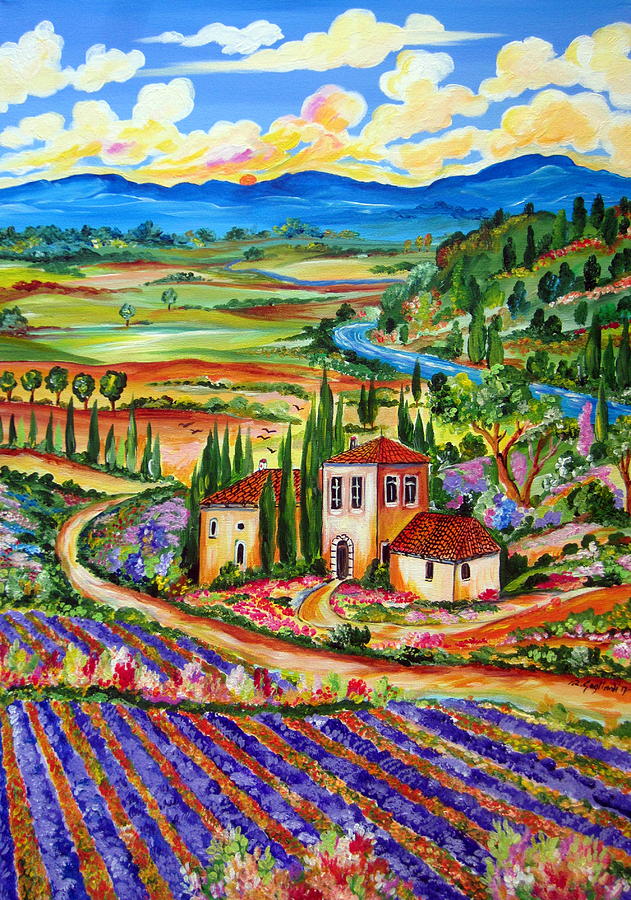 Lavender Fields Painting by Roberto Gagliardi