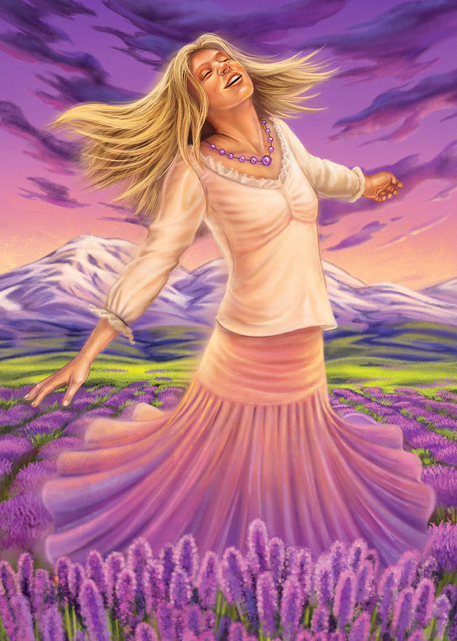 Mountain Mixed Media - Lavender - Heal through Joy by Anne Wertheim