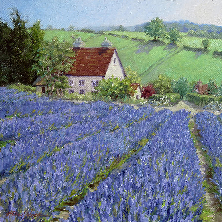Lavender Hill Painting by L Diane Johnson