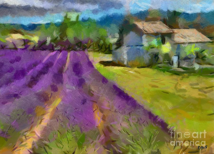 Lavender in Provance Painting by Dragica  Micki Fortuna