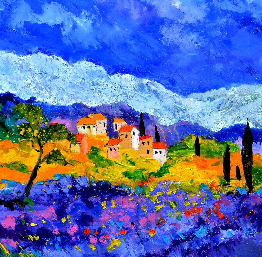Lavender in Provance Painting by Pol Ledent