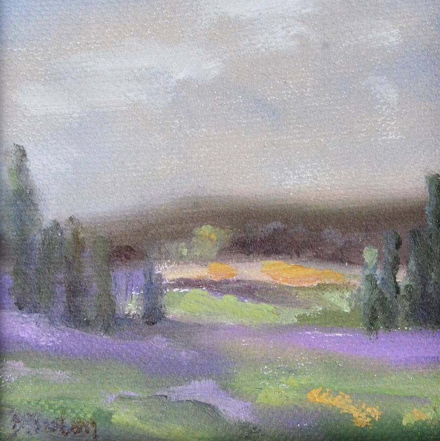 Lavender Landscape Painting by Donna Tuten