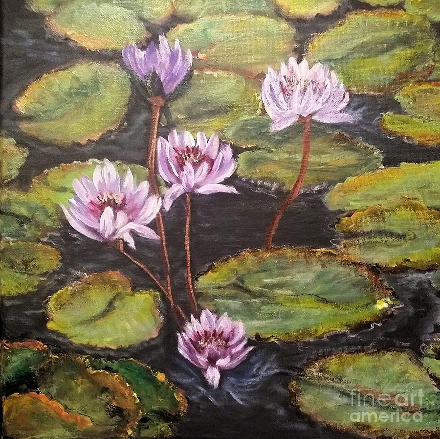 Lavender Lilies Painting By Katie Adkins - Fine Art America