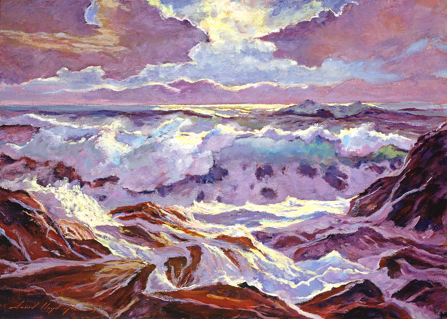 Lavender Ocean Painting by David Lloyd Glover