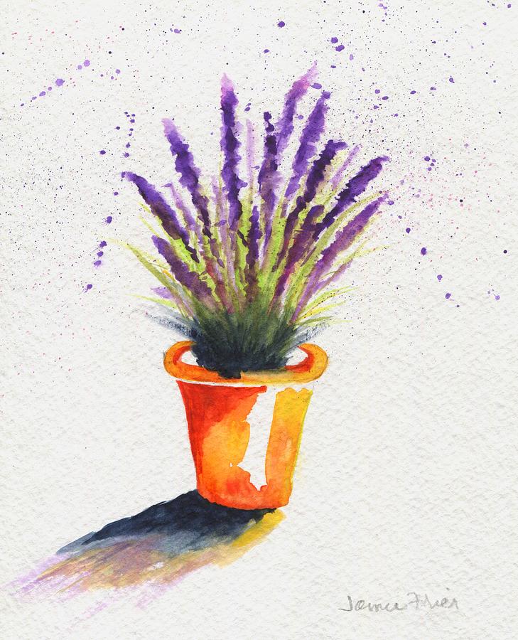 Lavender Pot Painting by Jamie Frier