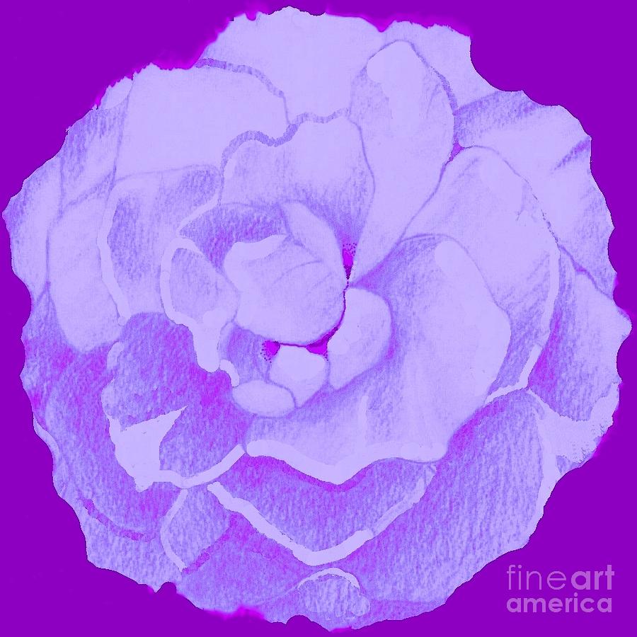 Rose Digital Art - Lavender Rose On Lilac by Helena Tiainen