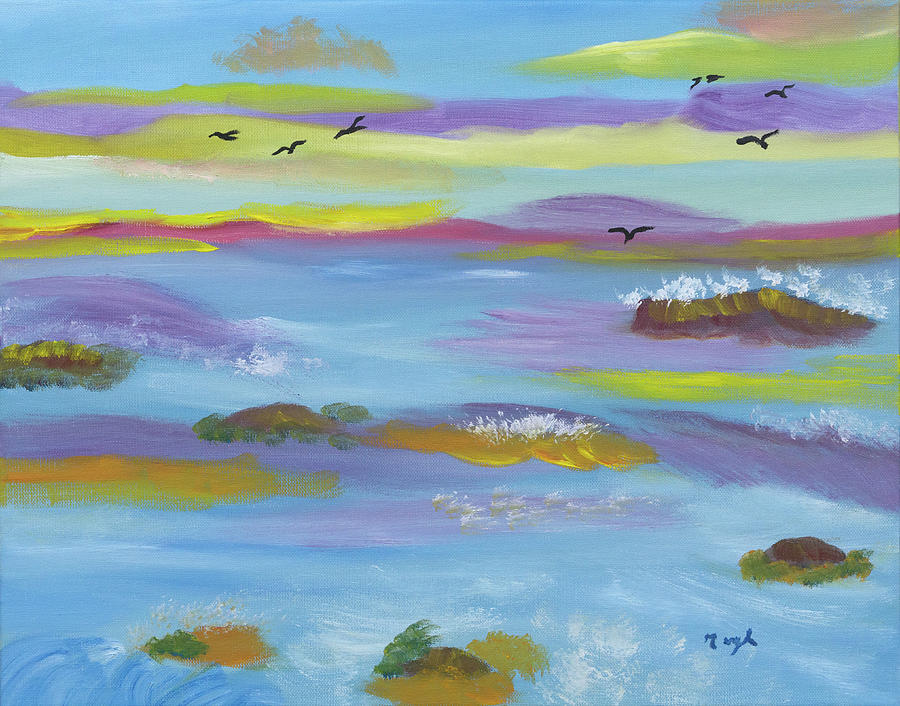 Lavender Sea Dream Painting by Meryl Goudey