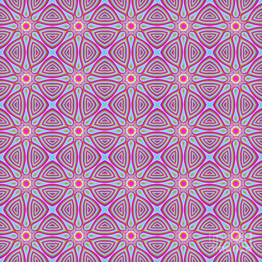 Lavender Sun Fractal Pattern Digital Art