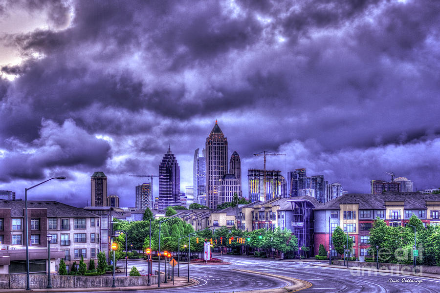 Lavender Sunrise Midtown Atlanta Construction Boom Art Photograph by Reid Callaway