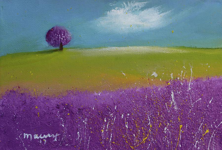 Lavender Tree On The Shore Painting by Alicia Maury