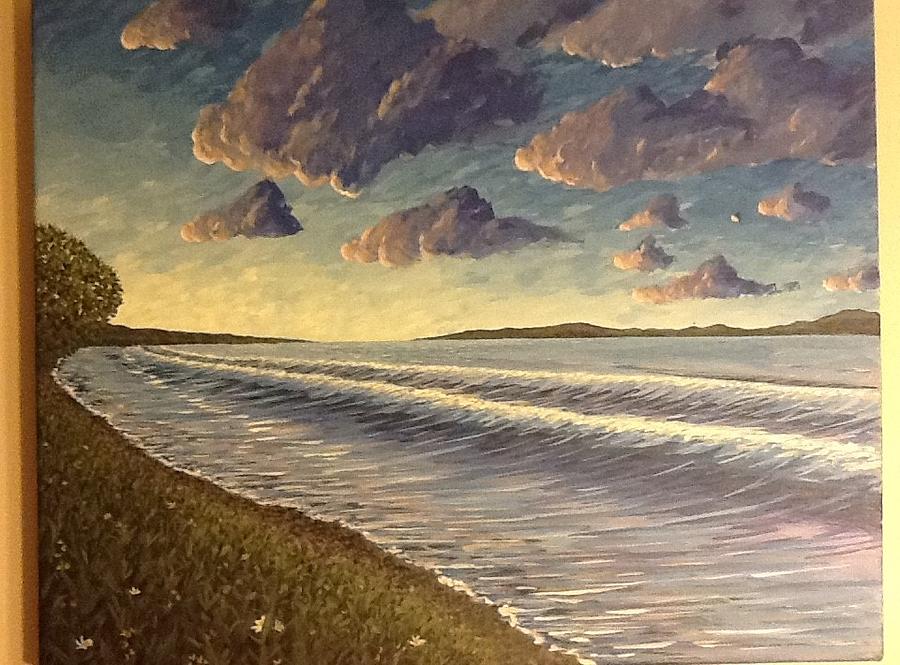 Seascape Painting - Lavender Waves -16 x 20 inches by Cedric Colond Seascape Painting - Lavender Waves -16 x 20 inches by Cedric Colond