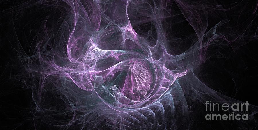 Abstract Digital Art - Lavender Web by Kim Sy Ok