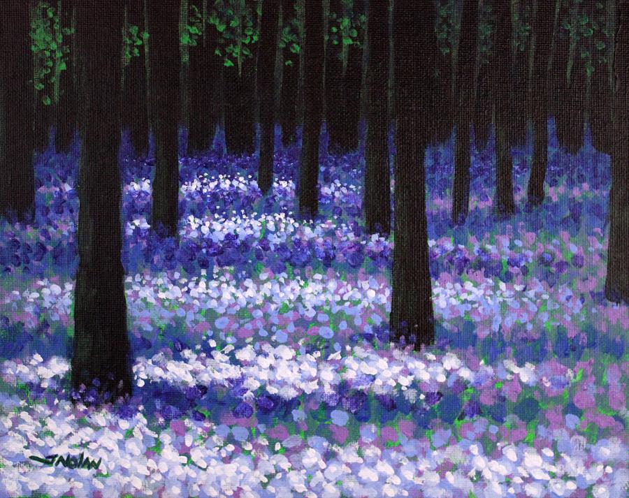 Tree Painting - Lavender Woodland by John  Nolan
