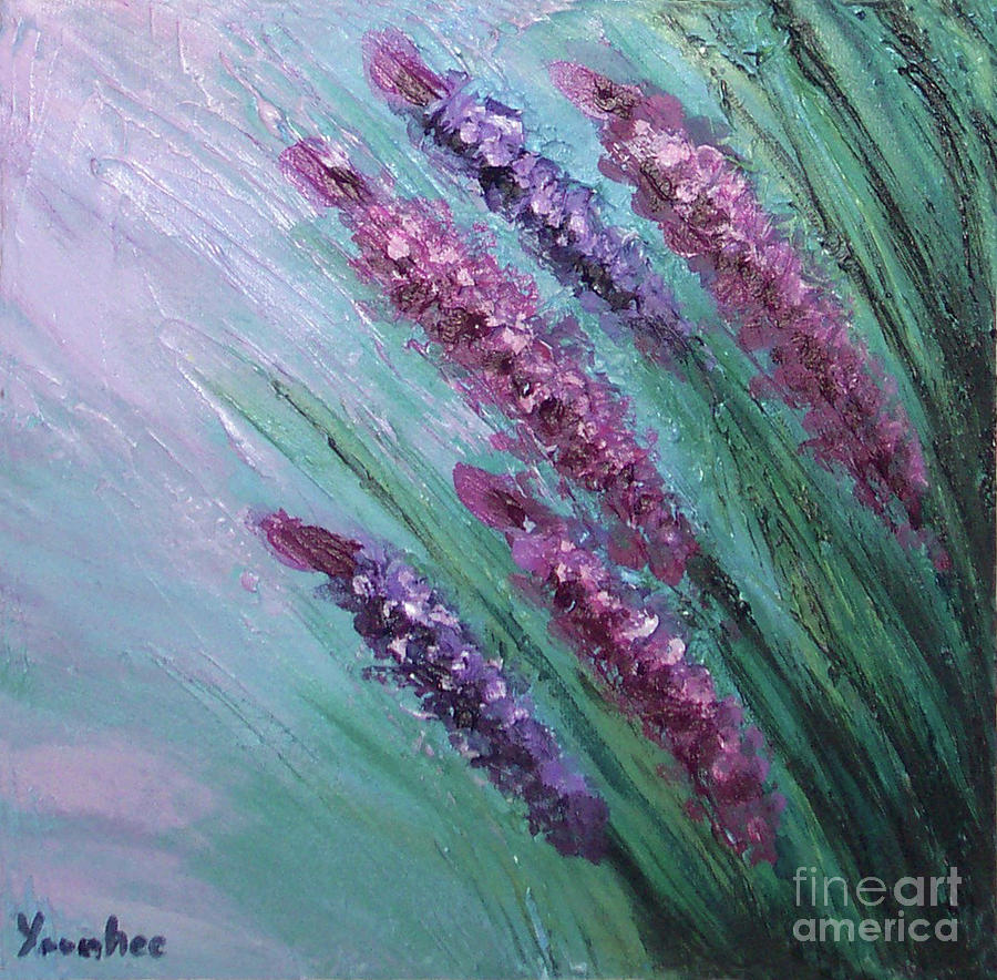 Lavender Flowers Painting by Yoonhee Ko
