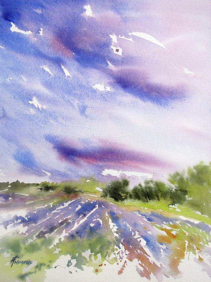 Lavender Field Splendor 1 Painting by Rae Andrews