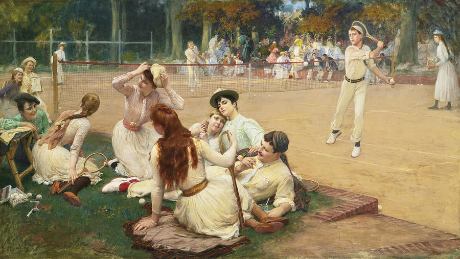 Lawn Tennis Club Painting by Frederick Arthur Bridgman
