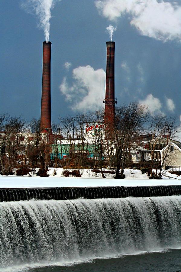 Waterfall Photograph - Lawrence A Massachusetts Mill Town by Barbara S Nickerson