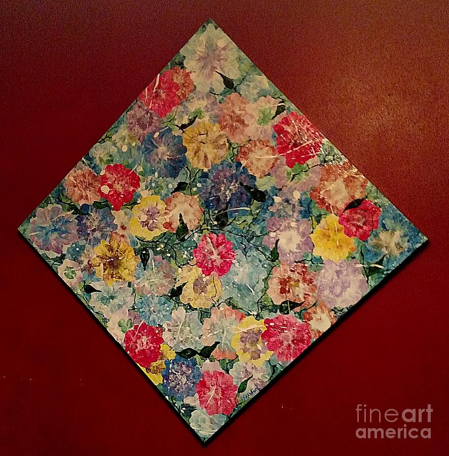 Lay me down in flowers Painting by Lori Jacobus-Crawford