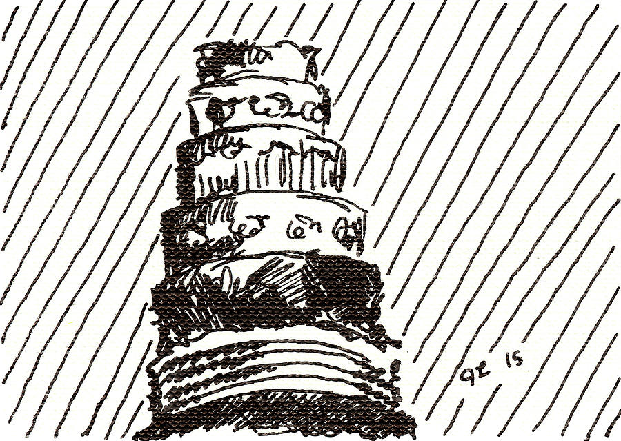 Layer Cake 1 2015 - ACEO Drawing by Joseph A Langley